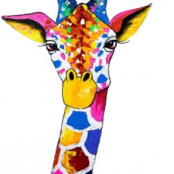 Giraffes Look Painting