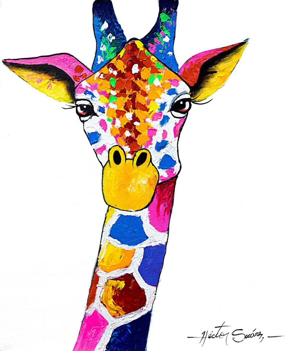 Giraffes Look Painting