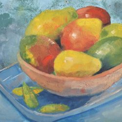 Bodegón de mangos painting